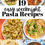 easy pasta recipes pin image with text