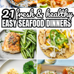 healthy seafood dinners pin image