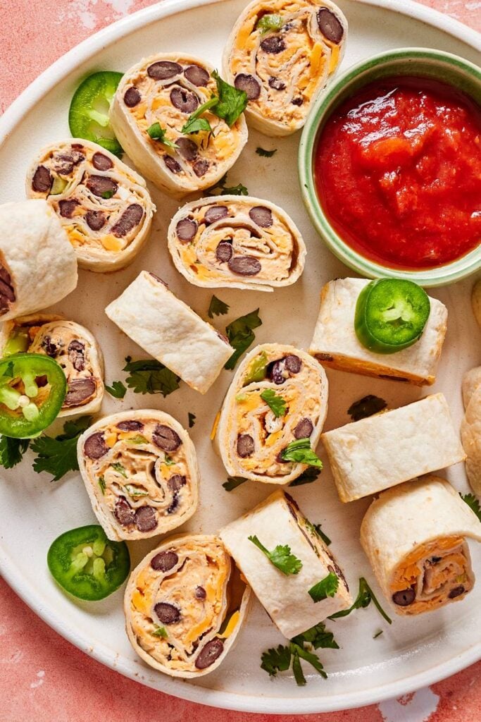 platter of taco tortilla pinwheels
