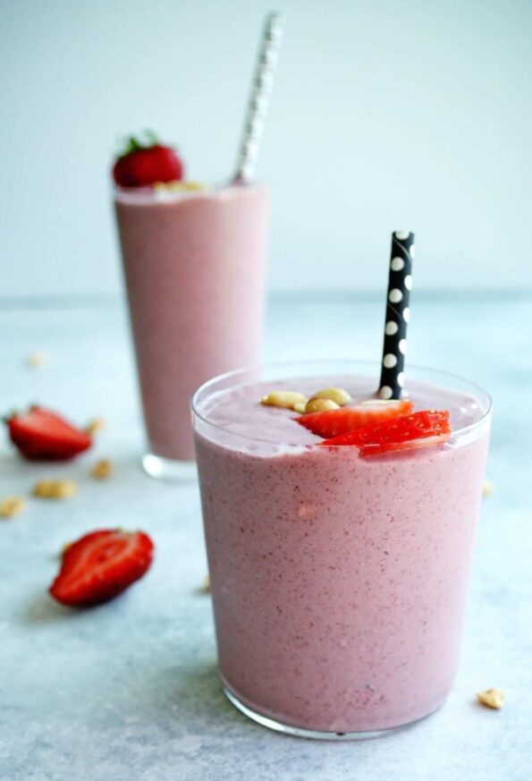 Healthy Peanut Butter & Jelly Smoothie 6 Ingredients My Everyday Table