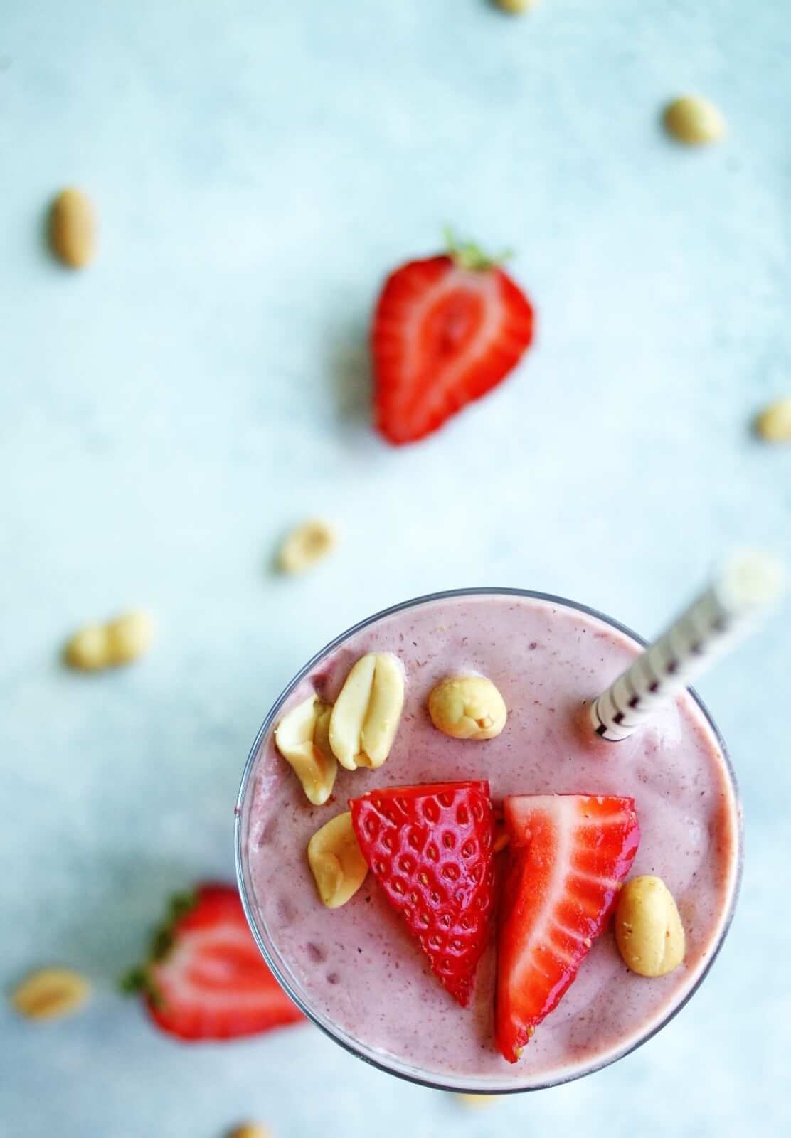 Healthy Peanut Butter & Jelly Smoothie 6 Ingredients My Everyday Table